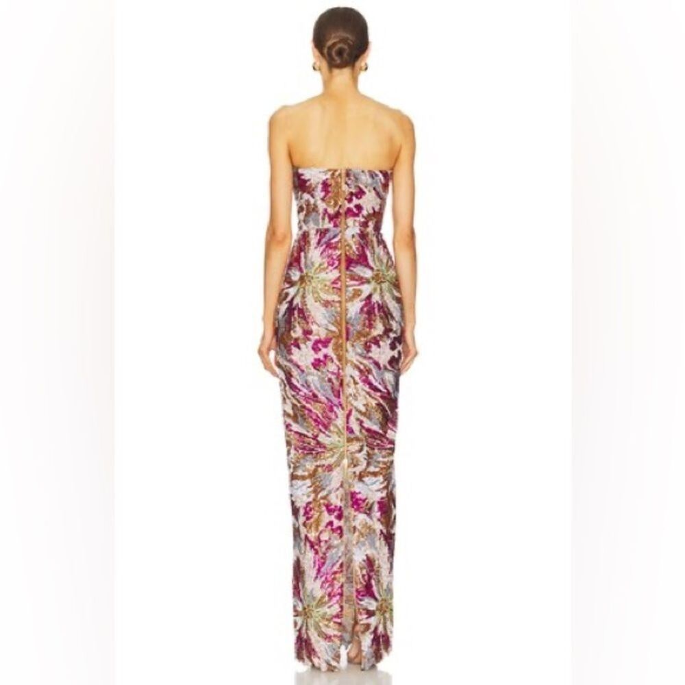 NWOT BRONX AND BANIC Dahlia Fuchsia Multi Maxi Strapless Dress - Picture 6 of 14